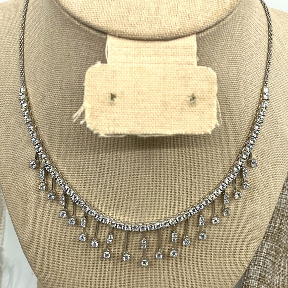 Vintage Epiphany Diamonique Sterling Silver Necklace 16-18" Adjustable - Picture 1 of 16